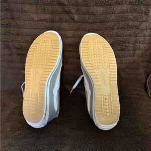 White and Tan Sneakers